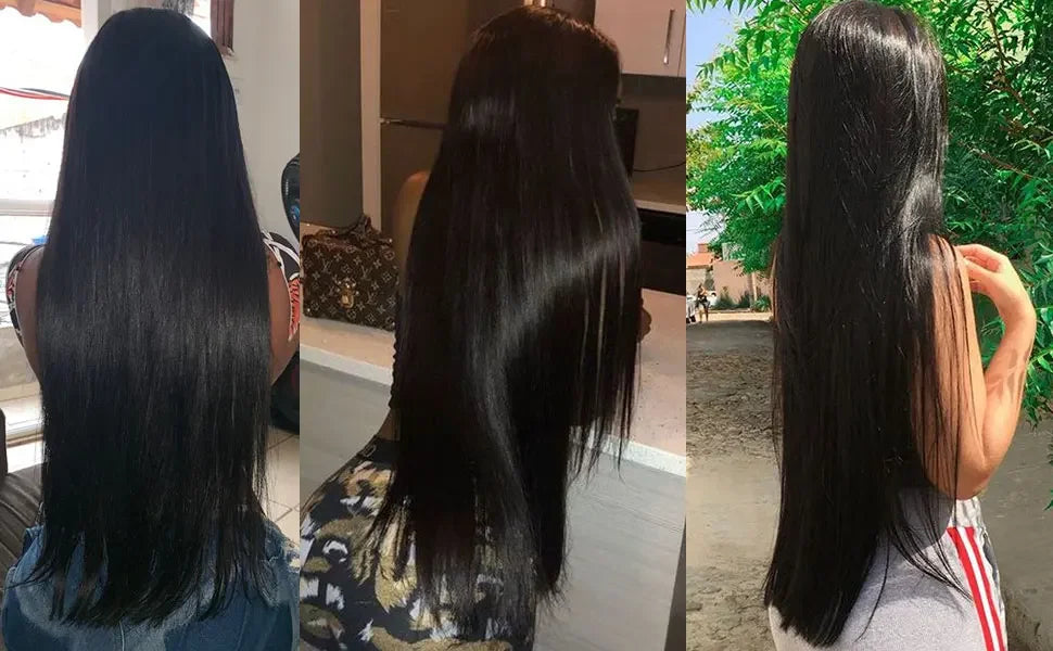 16A Straight Brazilian Remy Human Hair Bundles Natural Black