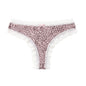 BZEL Women's Lace Floral G-String Leopard Panties
