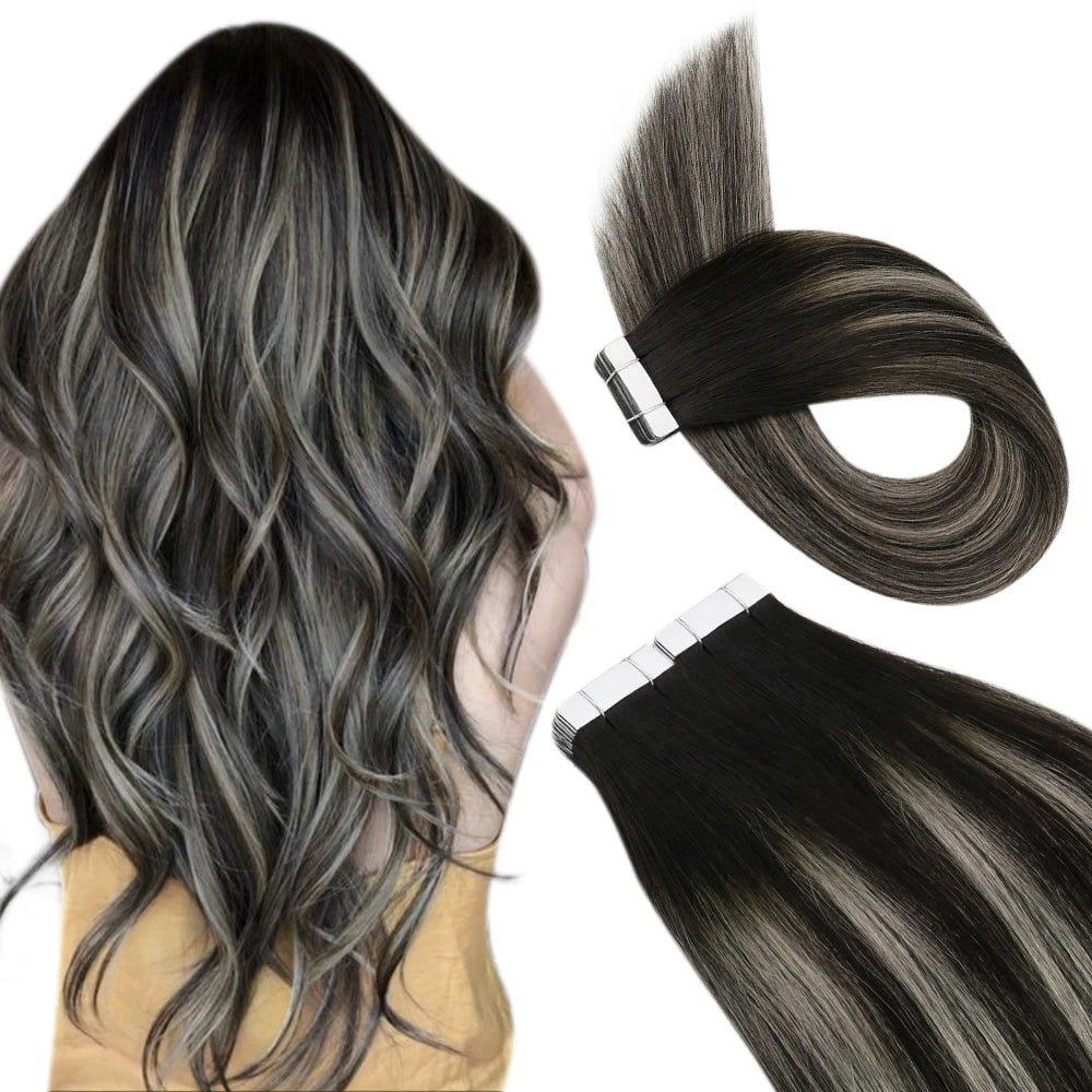 Ugeat Tape In Hair Extensions Brazilian Remy Hair 20P/40P