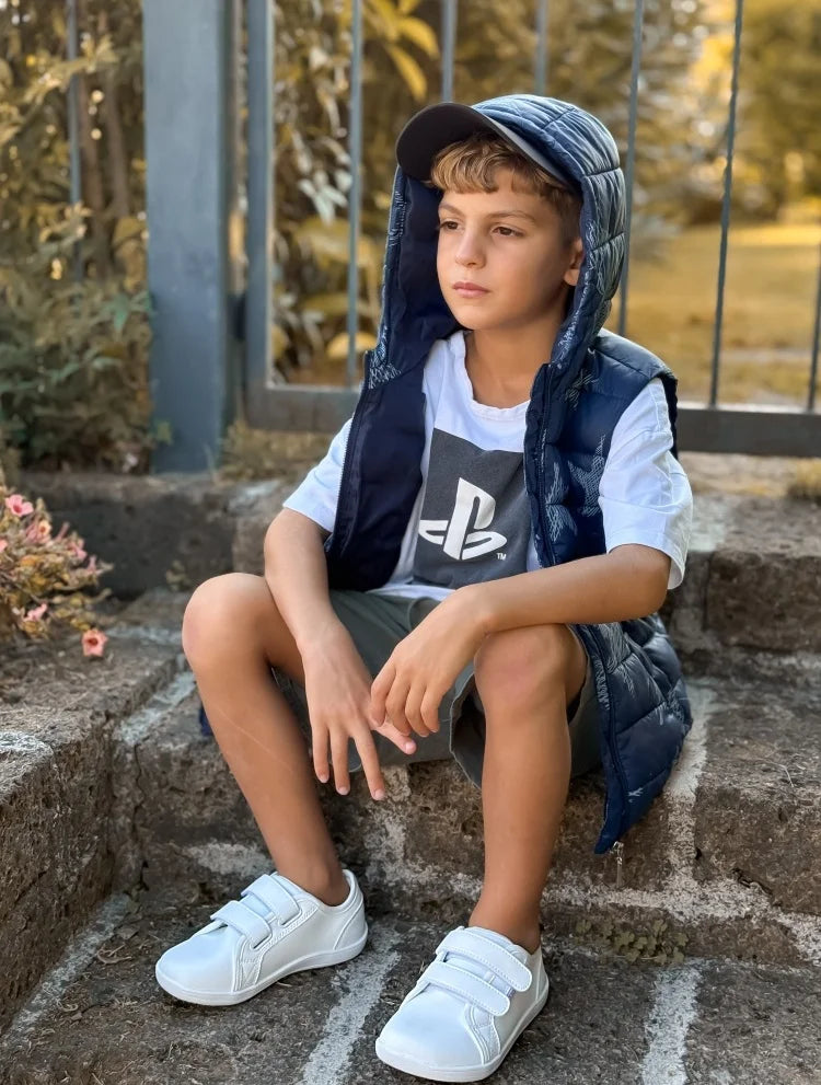HOBIBEAR Kids Minimalist Sneakers Lightweight Hook Loop Shoes