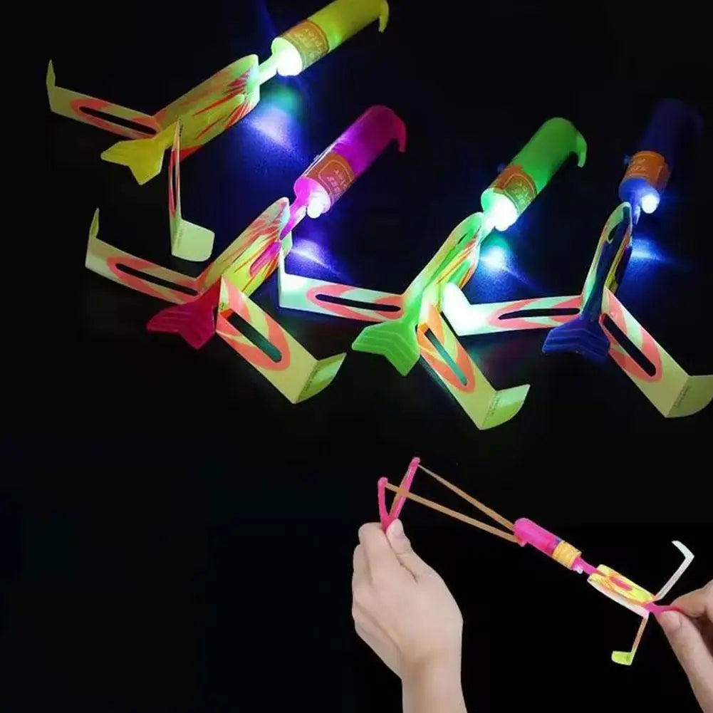 LED Slingshot Flying Copters Light-Up Toys for Kids