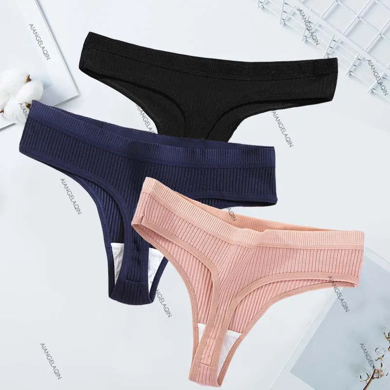 Women's Cotton Low Waist Briefs 3Pcs Set