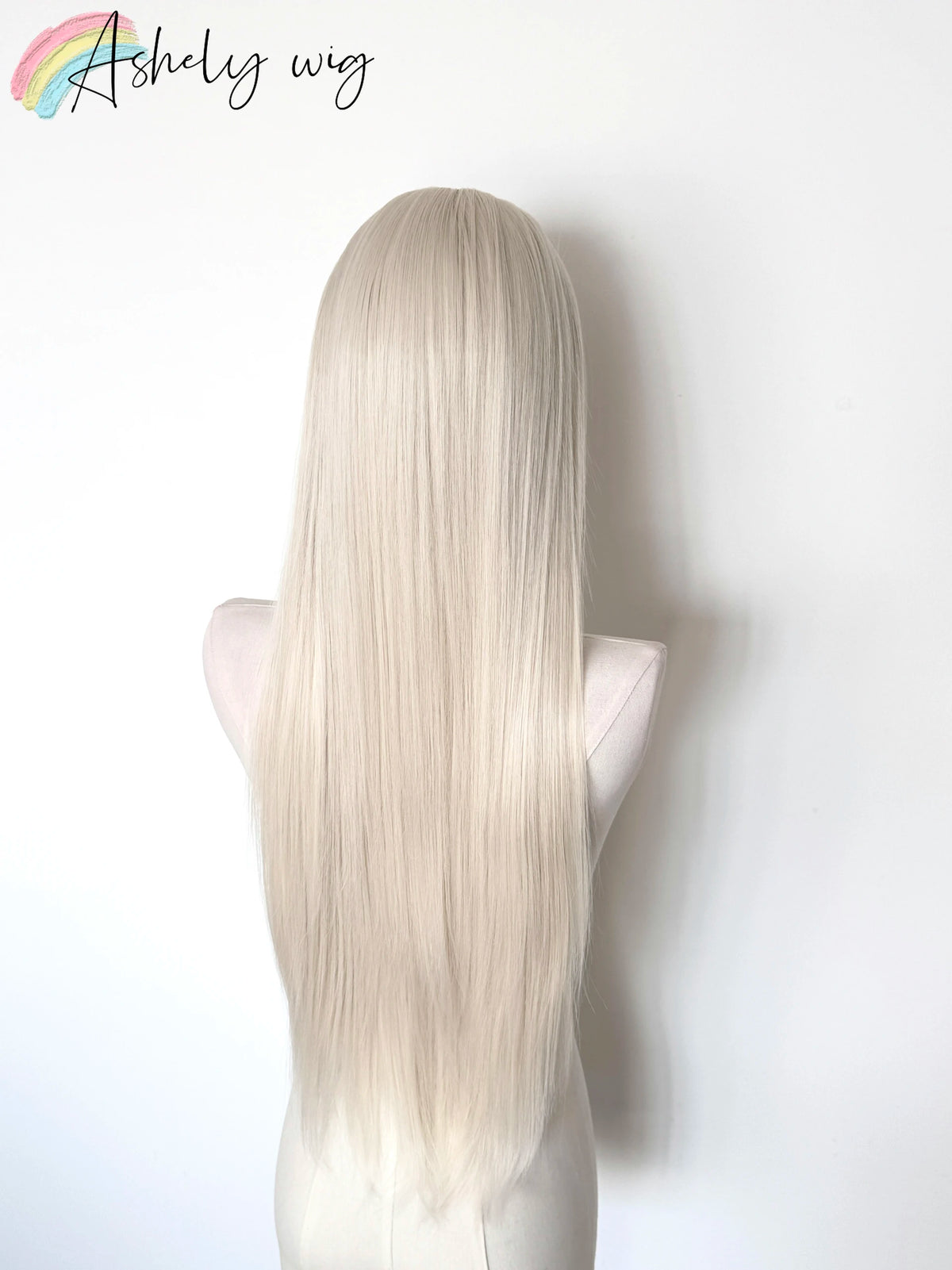 Platinum Lace Front Wig Long Straight White Cosplay Wig