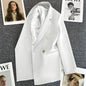 Women Double-Breasted Blazer Casual Suit Jacket