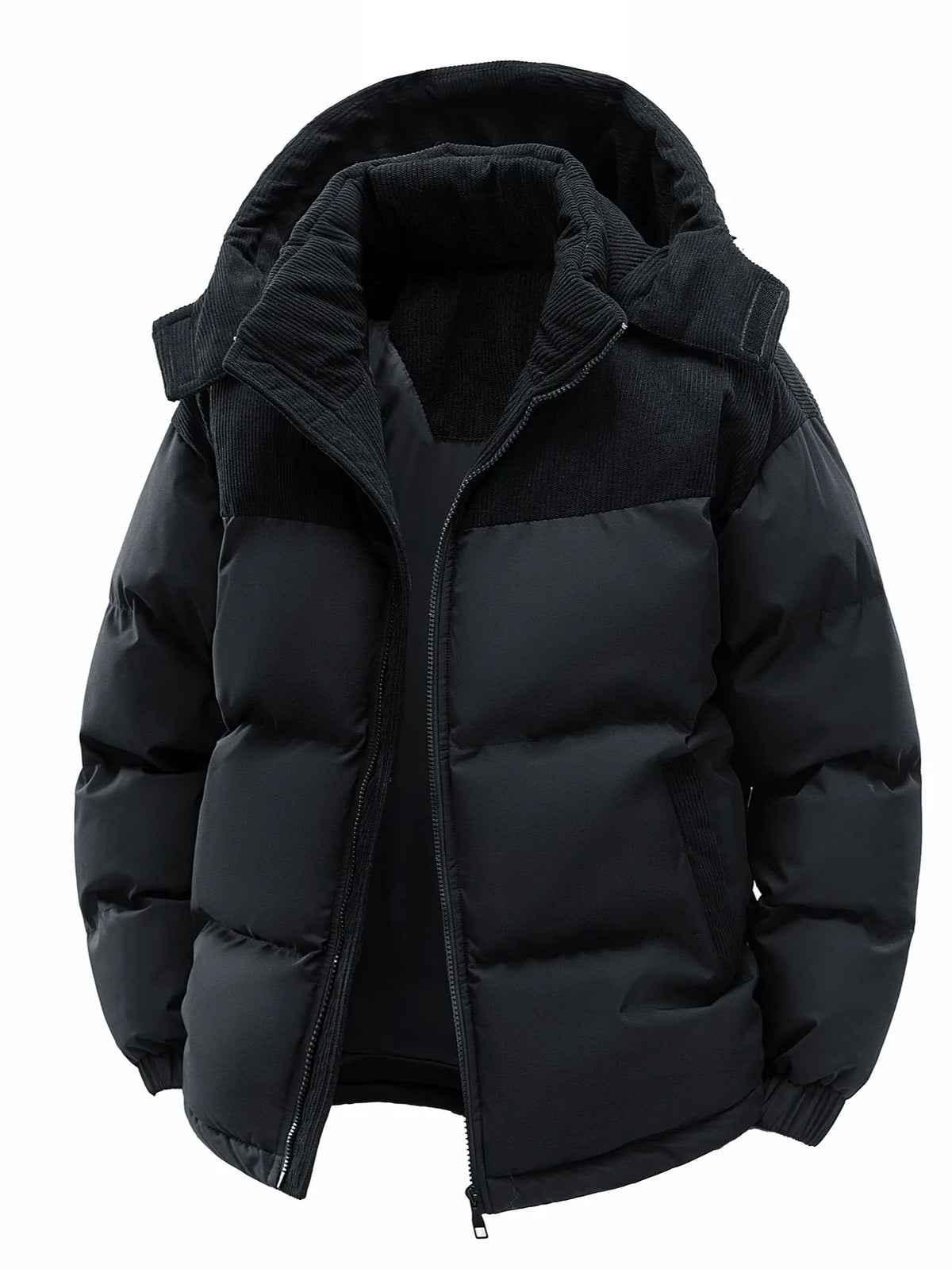 Men's Hooded Cotton Jacket, Windproof and Warm