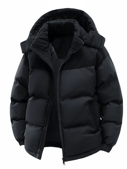 Men's Hooded Cotton Jacket, Windproof and Warm