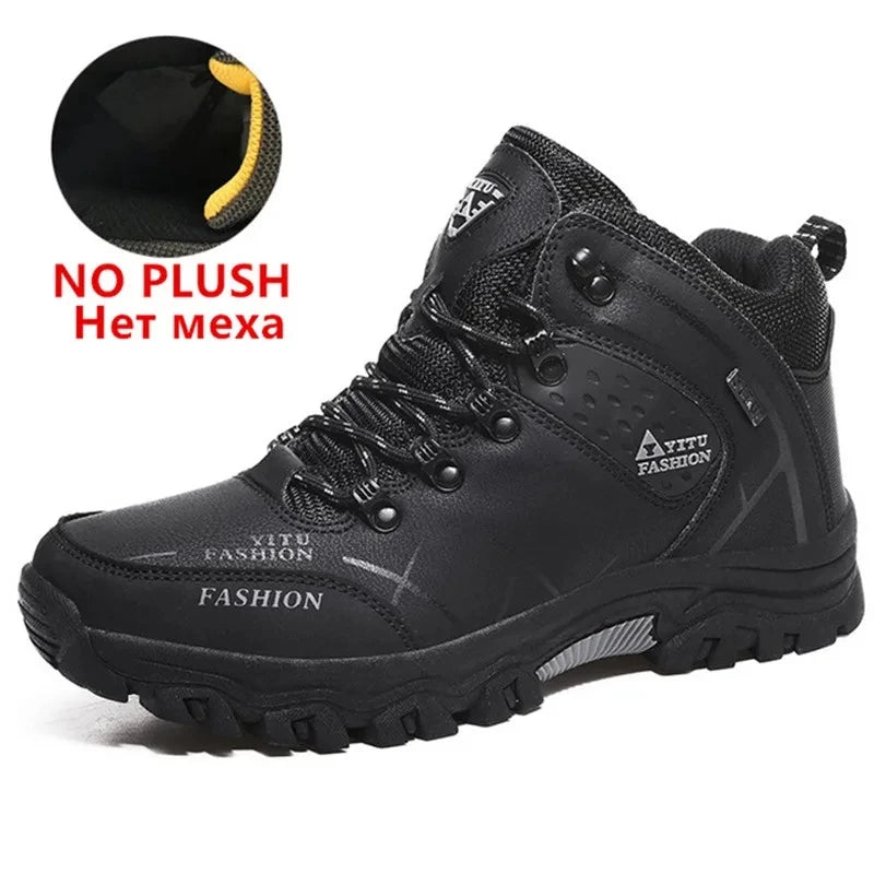 Men's Waterproof Leather Snow Boots Size 39-47
