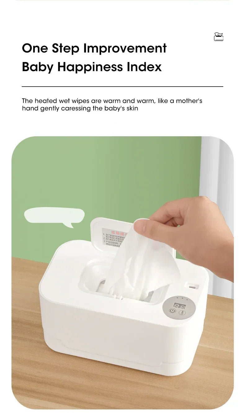 Baby Wipe Warmer with LED Display Portable USB Charge