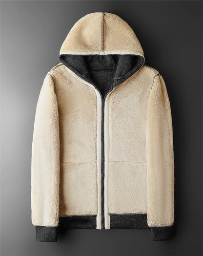Thick Lambswool Hoodie Jacket for Men and Women