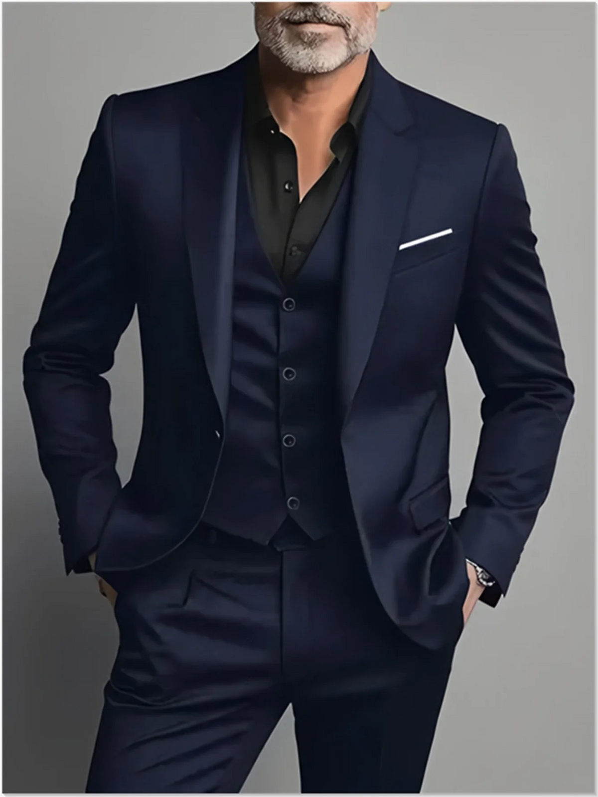 Slim Fit Black Tuxedo Suit Set for Men