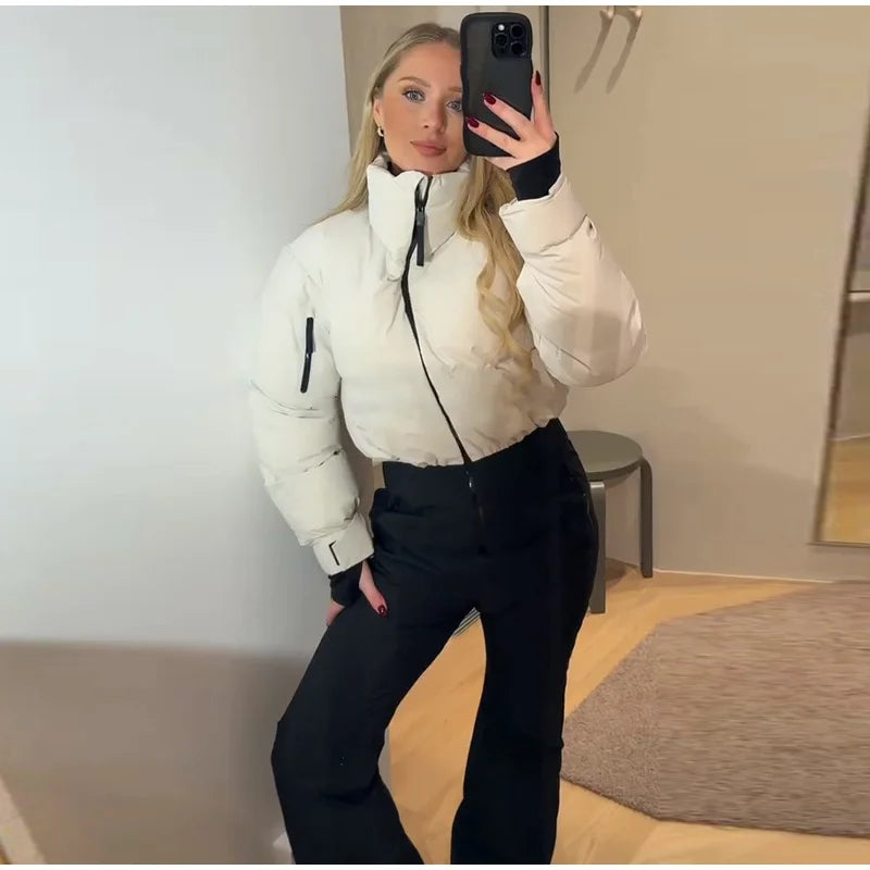 Women's Windproof Thermal Turtleneck Ski Jumpsuit