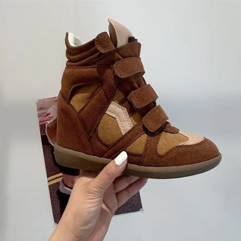 Women's Genuine Leather Ankle Boots with Hidden Heel