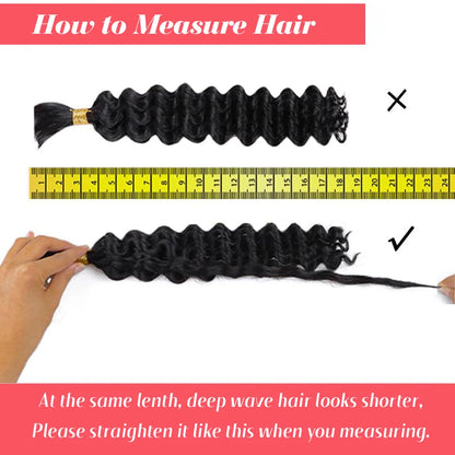 Deep Wave Bulk Human Hair 100g for Braiding