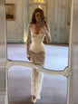 Lace Mini Dress for Women with Corset and Long Sleeves