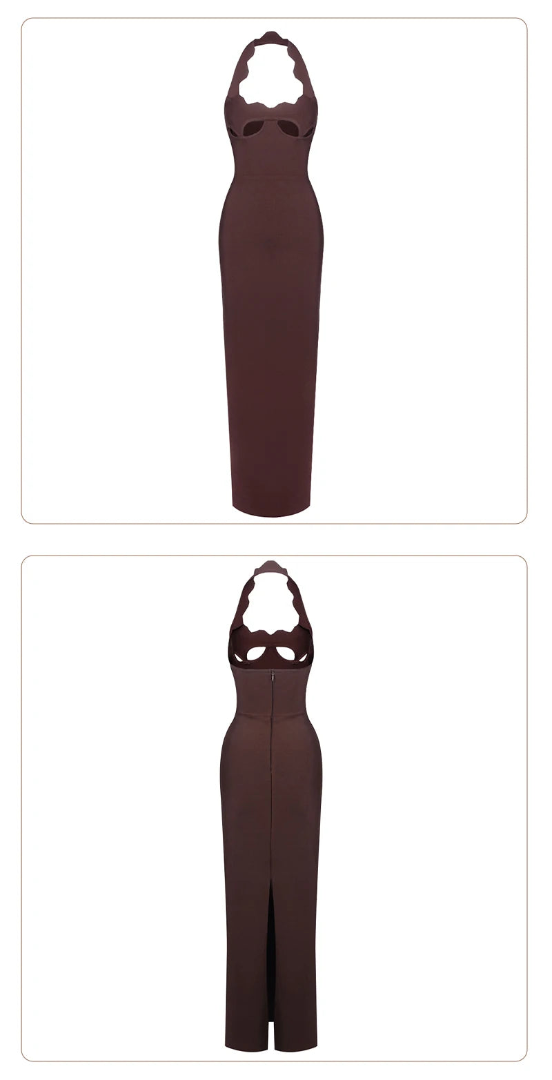 Elegant Black Halter Bodycon Dress for Women