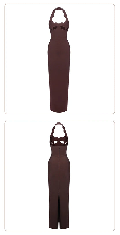 Elegant Black Halter Bodycon Dress for Women
