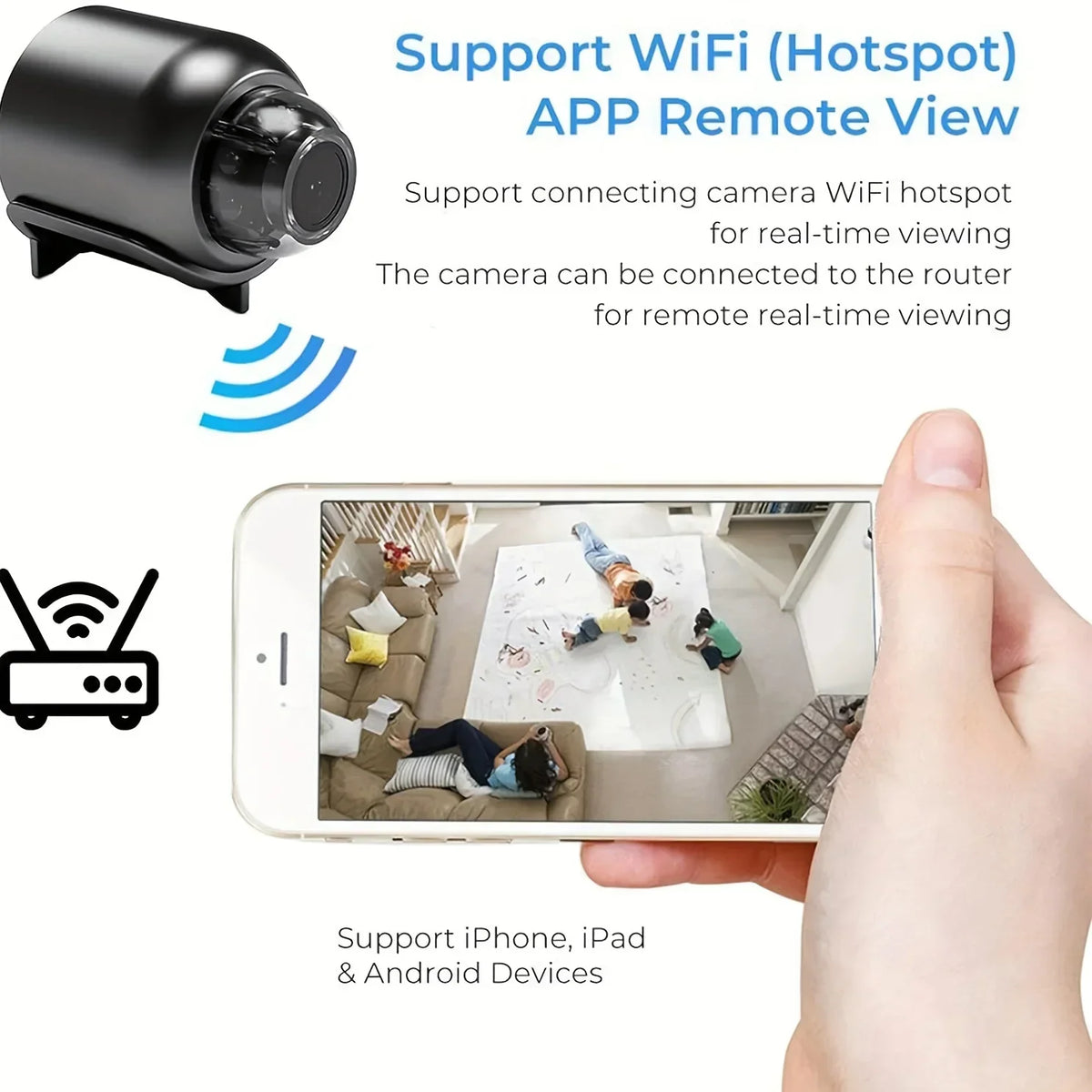 Wireless WiFi 1080P HD Mini Camera with Night Vision