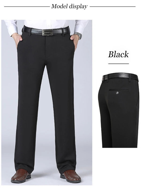 Men's Summer Casual Loose Straight Trousers Polyester
