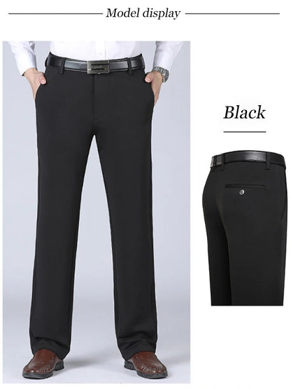 Men's Summer Casual Loose Straight Trousers Polyester