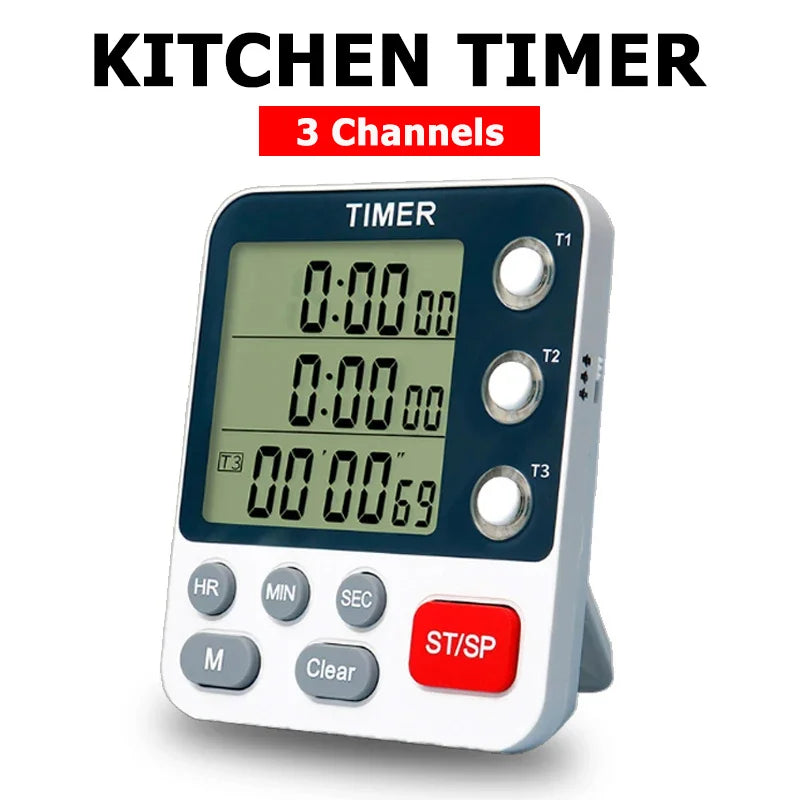 Digital Kitchen Timer with Adjustable Volume and LCD Display