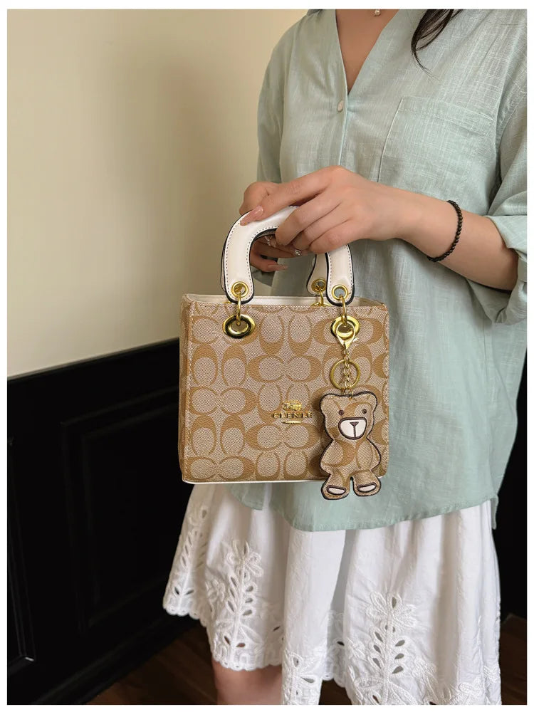 Vintage Monogram Handbag with Bear Charm