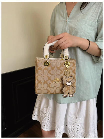 Vintage Monogram Handbag with Bear Charm