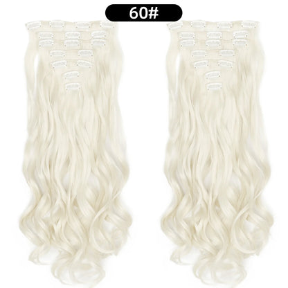 22 Inch Curly Wavy Clip In Hair Extensions Synthetic