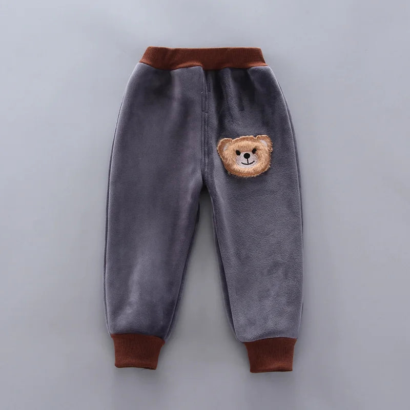 Kids Cotton Thick Warm Hooded Sweater Set Pink Grey
