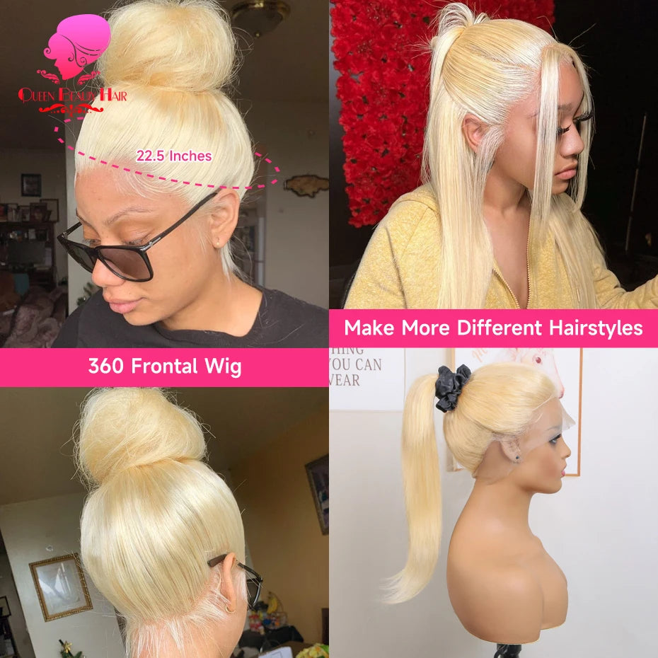 13x6 360 Lace Wig Human Hair Pre Plucked Blonde