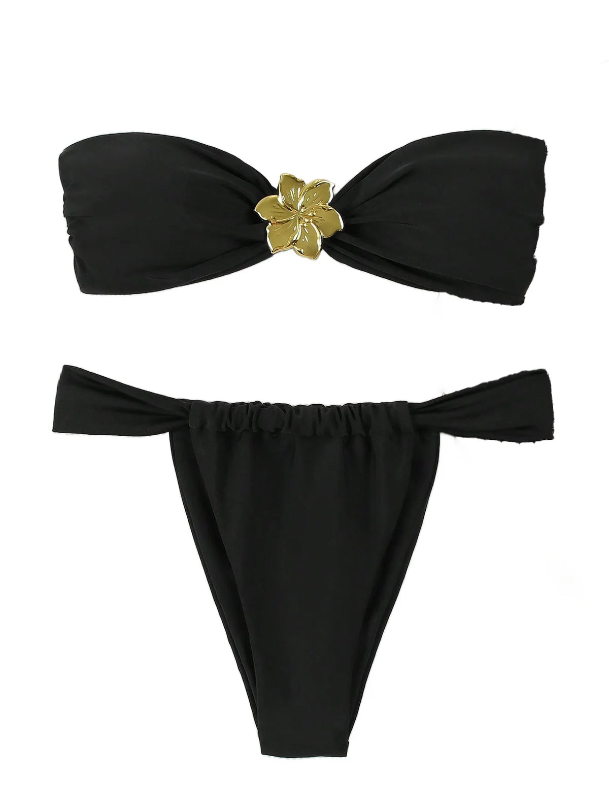 Bandeau Push-Up Bikini Set with Brazilian Thong
