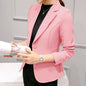 Black Women Slim Blazer Office Work Jacket