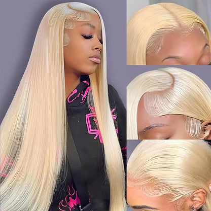 Blonde 613 Lace Front Human Hair Wig 40 Inch Straight