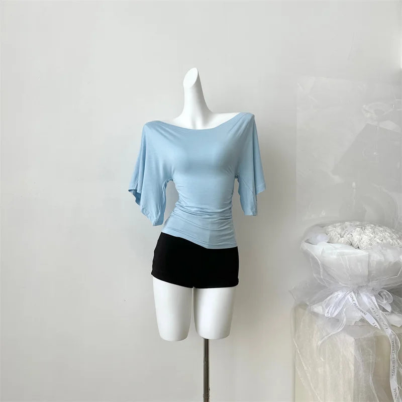Women's High Stretch Flare Sleeve Slim T-Shirt