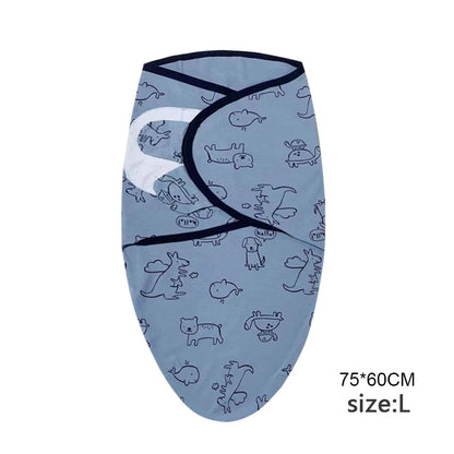 Cotton Cartoon Printed Baby Blanket Hat Set