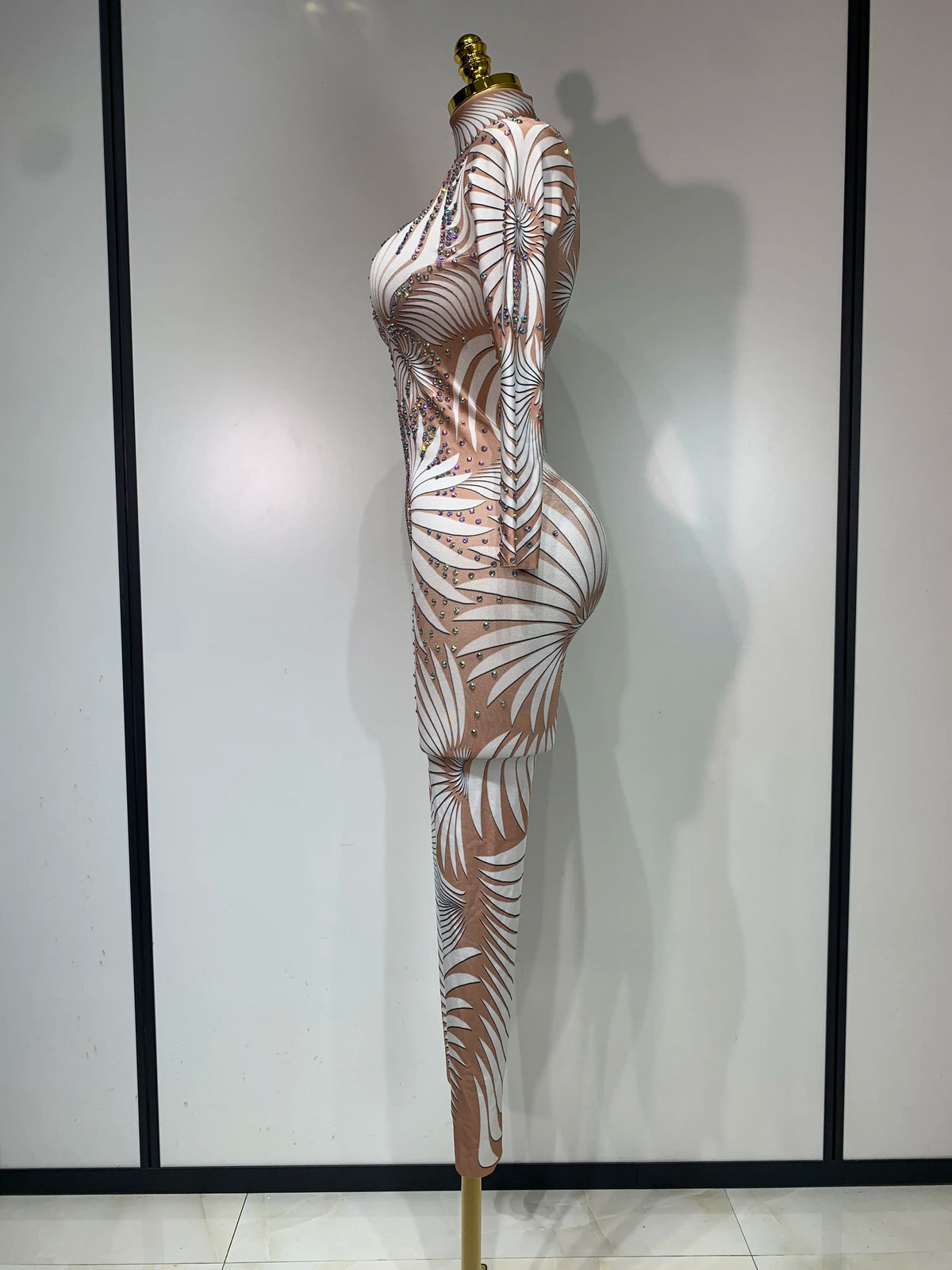 Sparkly Diamond Mesh Jumpsuit for Women