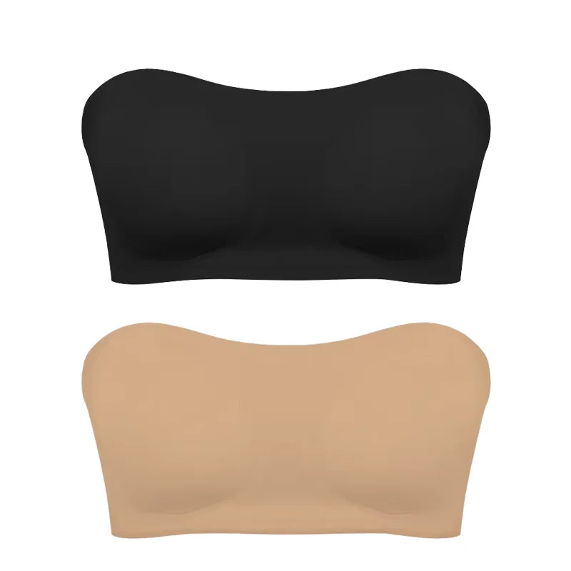 Women's Strapless Push Up Bra Removable Padded Seamless