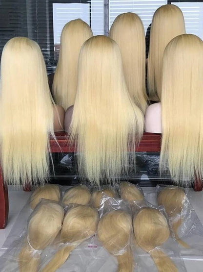 13x6 360 Lace Wig Human Hair Pre Plucked Blonde