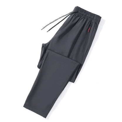 Men's Casual Straight Slim Fit Jogger Pants Polyester Blue Gray