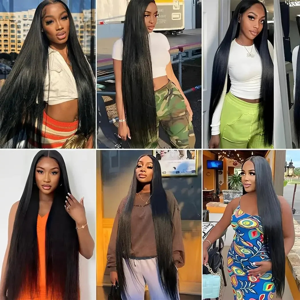 16A Straight Brazilian Remy Human Hair Bundles Natural Black