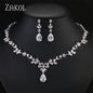 ZAKOL Brilliant Zirconia Leaf Jewelry Set for Women