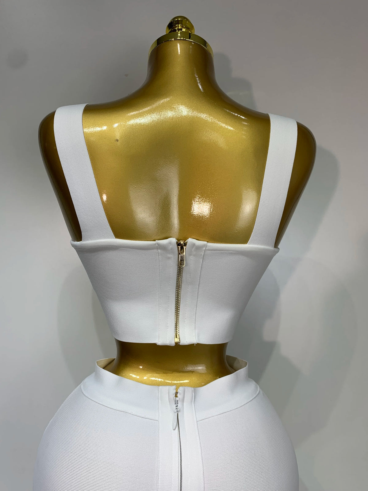 Women Bodycon Bandage Two Piece Set Black White
