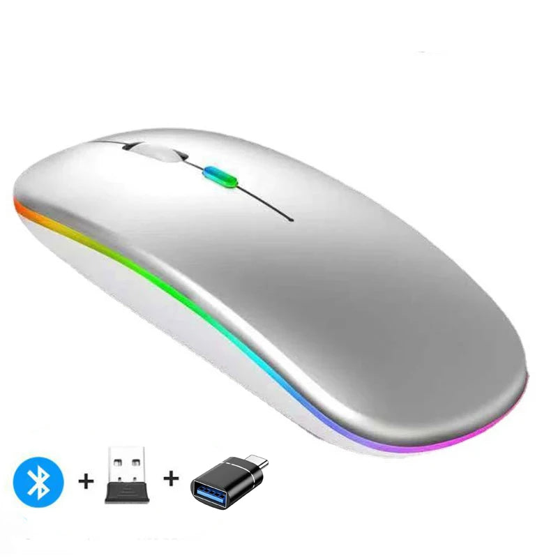 Rechargeable Wireless Mouse Dual Modes for PC and Laptop