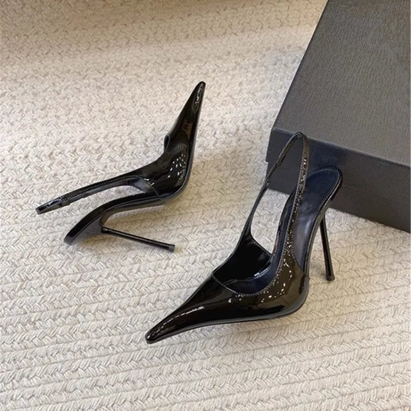 Fashion High Heels Women's Patent Leather Sandals