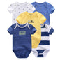Kiddiezoom Cartoon Short Sleeve Baby Bodysuits 100% Cotton