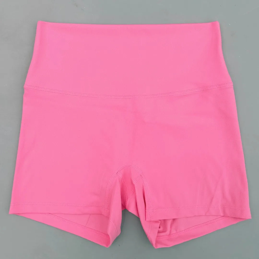 High Waist Yoga Shorts for Women in Solid Color