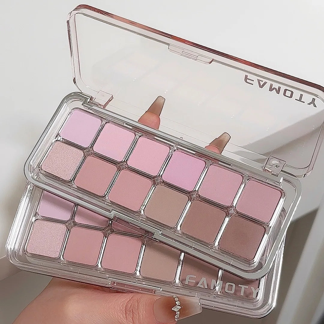 12-Color Matte Eyeshadow Palette Tea Apricot Earth Tones