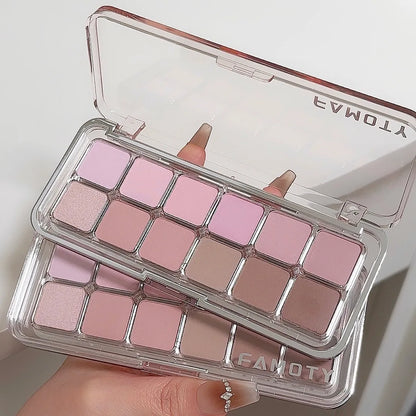 12-Color Matte Eyeshadow Palette Tea Apricot Earth Tones