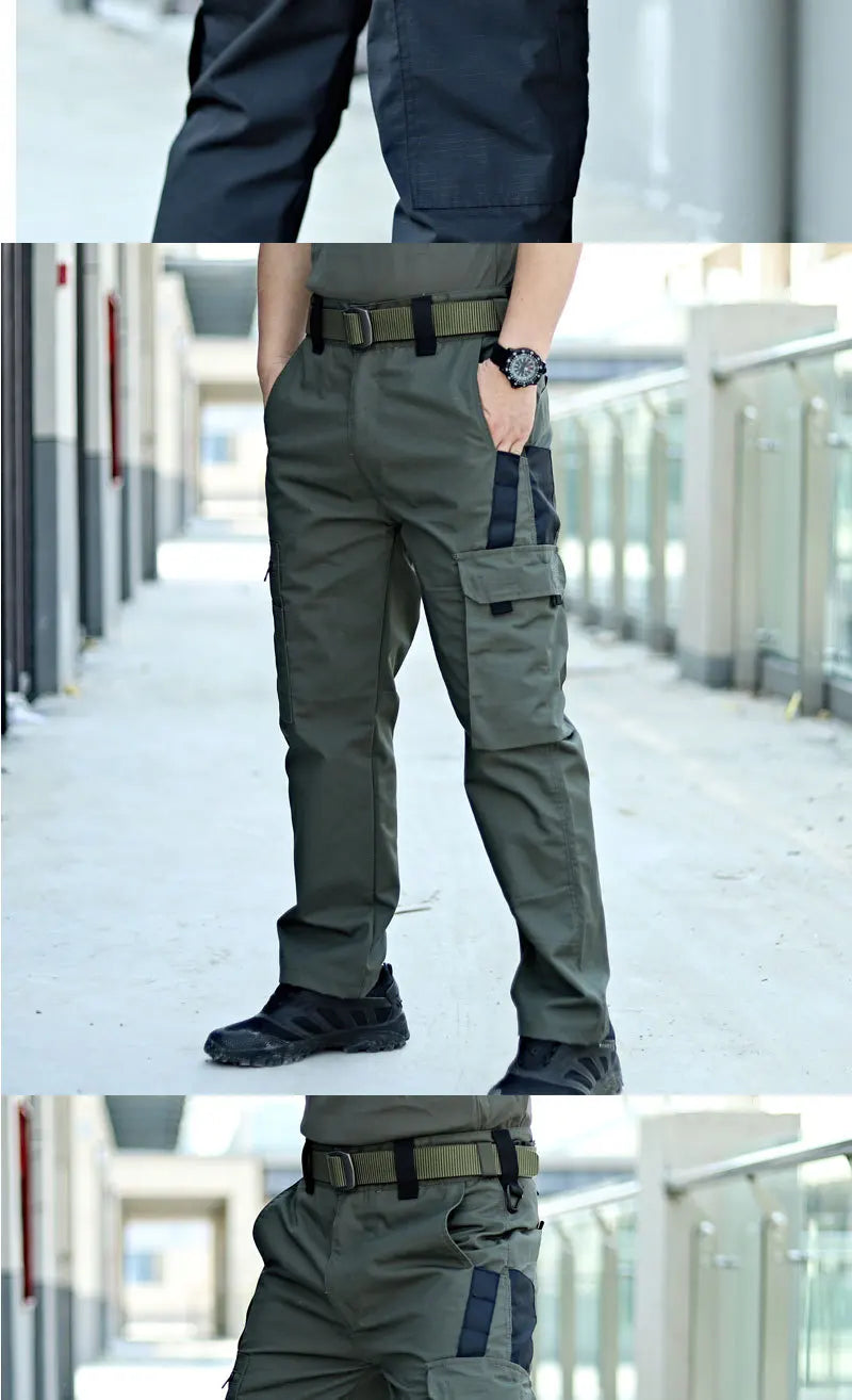 Men's Cargo Trousers Waterproof Multi-Pocket Pants