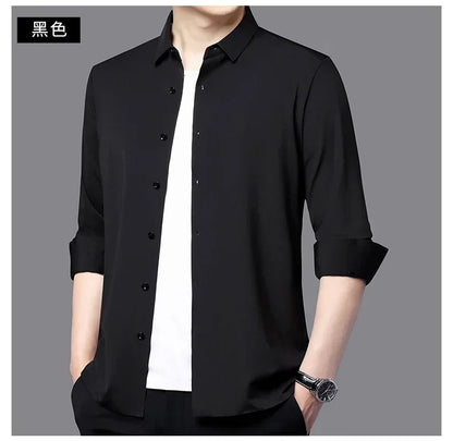 Men's Ultra-Stretch Slim-Fit Long Sleeve Shirt