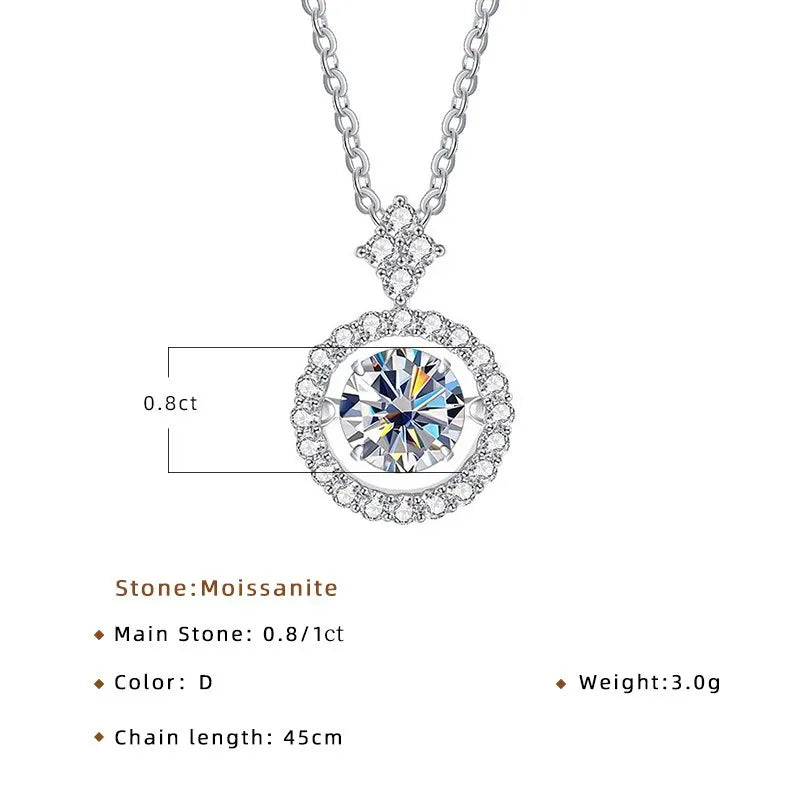 Moissanite Pendant Necklace for Women in Sterling Silver